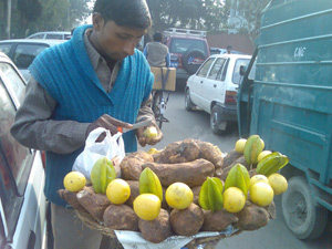 shakarkandhi chaat wala with innovative decorations